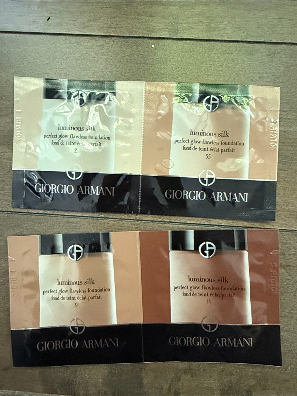 Giorgio Armani Luminous Silk Foundation Sample Quartet - Beige to Deep Tan